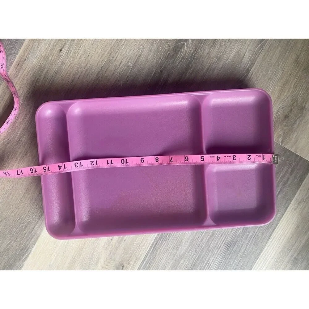 Tupperware Divided Food Lunch Trays Set of 2 Pastel Translucent Colors #1535